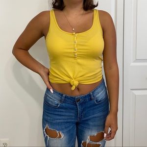 old navy yellow tank top